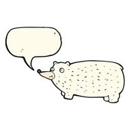 funny cartoon bear with speech bubble N20