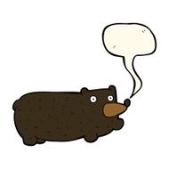 funny cartoon bear with speech bubble N21
