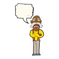 cartoon shocked old man with speech bubble N20