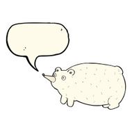 funny cartoon bear with speech bubble N23