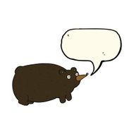 funny cartoon bear with speech bubble N24
