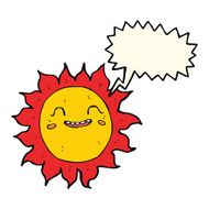 cartoon happy sun with speech bubble N7