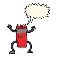 cartoon robot with speech bubble N139