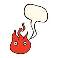 cartoon flame symbol with speech bubble N3