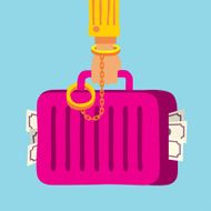 suitcase with money handcuffed to a mafia businessman hand N2