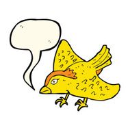cartoon garden bird with speech bubble N27
