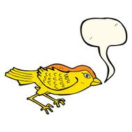 cartoon garden bird with speech bubble N28
