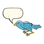 cartoon garden bird with speech bubble N30