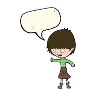 cartoon woman stressing out with speech bubble N13