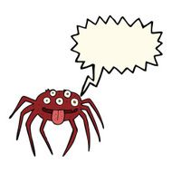 cartoon gross halloween spider with speech bubble N14
