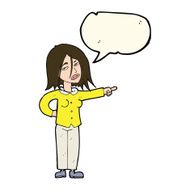 cartoon woman pointing with speech bubble N166