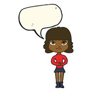 cartoon happy woman with speech bubble N191
