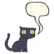 cartoon black cat with speech bubble N24
