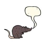 cartoon black rat with speech bubble N7