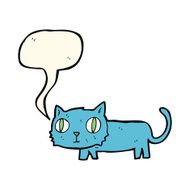 cartoon cat with speech bubble N26