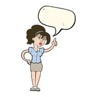 cartoon woman with idea speech bubble N190