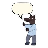 cartoon werewolf with speech bubble N16