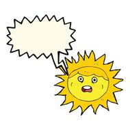 sun cartoon character with speech bubble N8