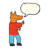 cartoon fox with speech bubble N16