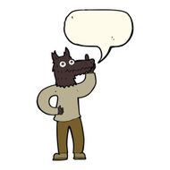 cartoon werewolf with idea speech bubble N4