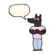 cartoon werewolf with speech bubble N19