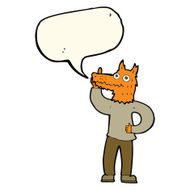 cartoon fox man with idea speech bubble N4