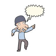 cartoon alien man dancing with speech bubble N8