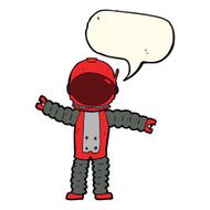 cartoon astronaut with speech bubble N89