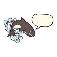 cartoon shark with speech bubble N30
