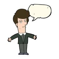 cartoon bored man with speech bubble N31