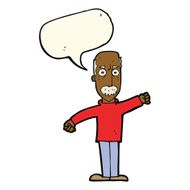 cartoon angry old man with speech bubble N108