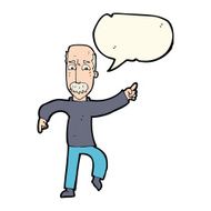 cartoon angry old man with speech bubble N109