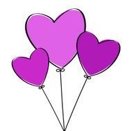 Three Heart Balloons