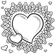 Valentine&#039;s Day Heart with elaborate border