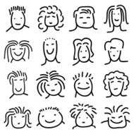 doodle faces set N2