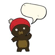 cute cartoon black bear with speech bubble N56