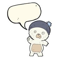 cute cartoon polar bear with speech bubble N57
