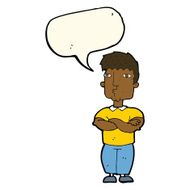 cartoon man with crossed arms speech bubble N22