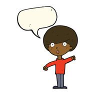 cartoon shocked boy with speech bubble N21