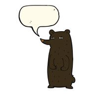 funny cartoon black bear with speech bubble N15