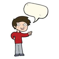 cartoon man pointing with speech bubble N151