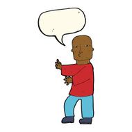cartoon tough man with speech bubble N16