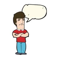 cartoon annoyed man with folded arms speech bubble N13