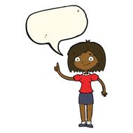cartoon woman with idea speech bubble N191