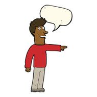 cartoon man pointing with speech bubble N152
