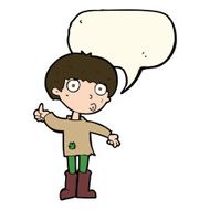 cartoon boy asking question with speech bubble N15