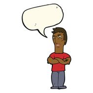 cartoon annoyed man with folded arms speech bubble N16