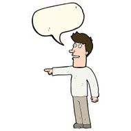 cartoon man pointing with speech bubble N153