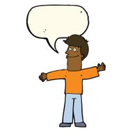 cartoon happy man with speech bubble N357