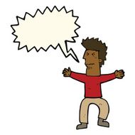 cartoon stressed out man with speech bubble N13